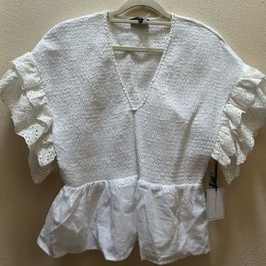 NWT 1 State White Cotton Blouse